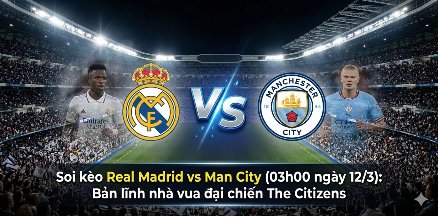 Soi kèo Real Madrid vs Man City (03h00 ngày 12/3): Bản lĩnh nhà vua đại chiến The Citizens